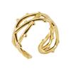 18K Geometric Titanium Steel Adjustable Ring for Women