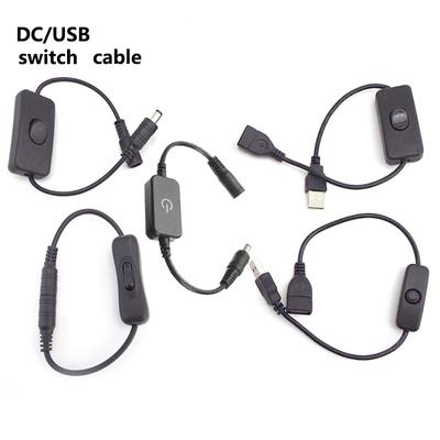 501 303 304 On Off Switch Dc Usb Male To Female Power Control Connector Cable 5.5*2.1mm Jack Wire 5V 12V 24V