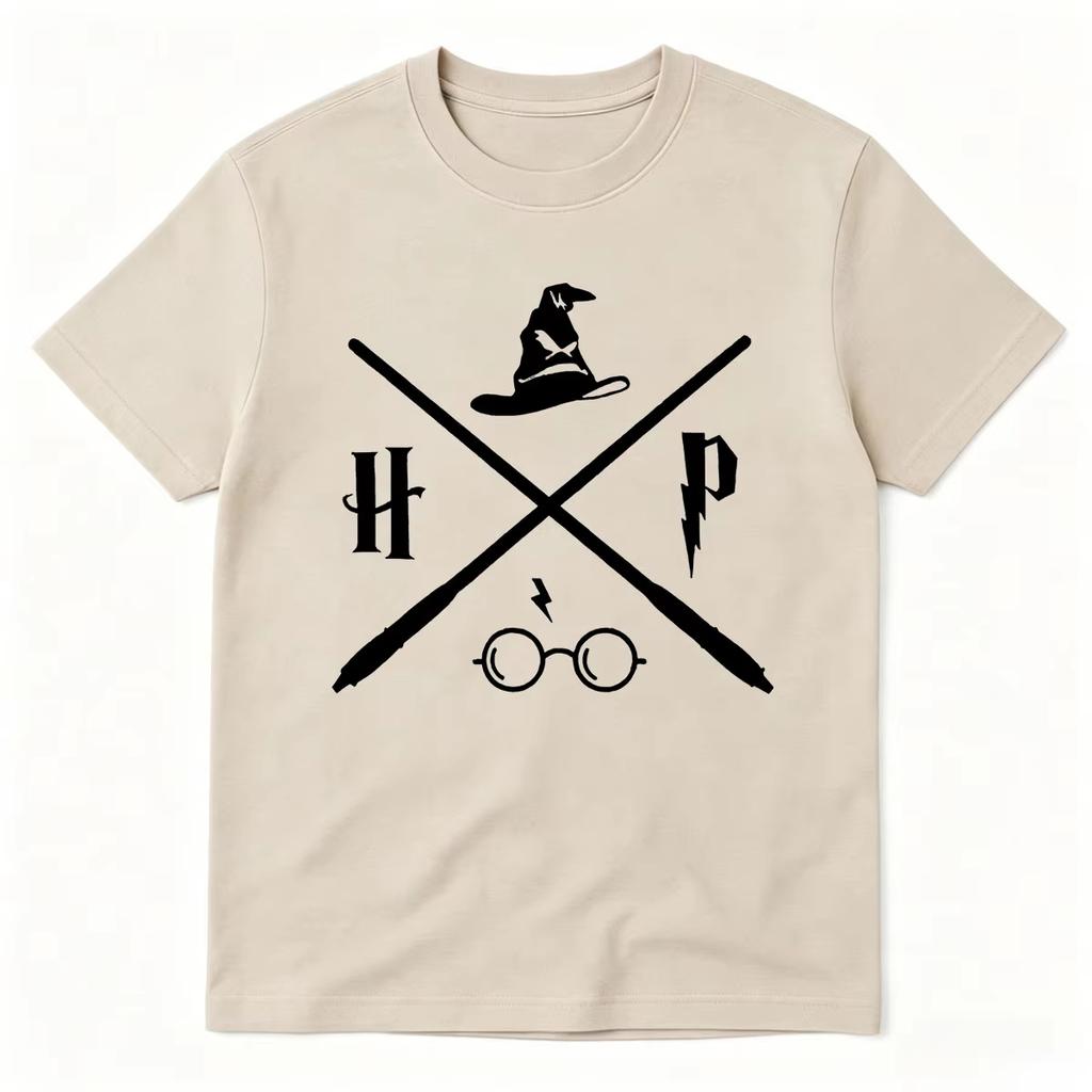 Harry Potter Glasses Moving Logo Funny Graphic T-shirt, Unisex Fashion High Quality Short Sleeve Women And Men T-shirt