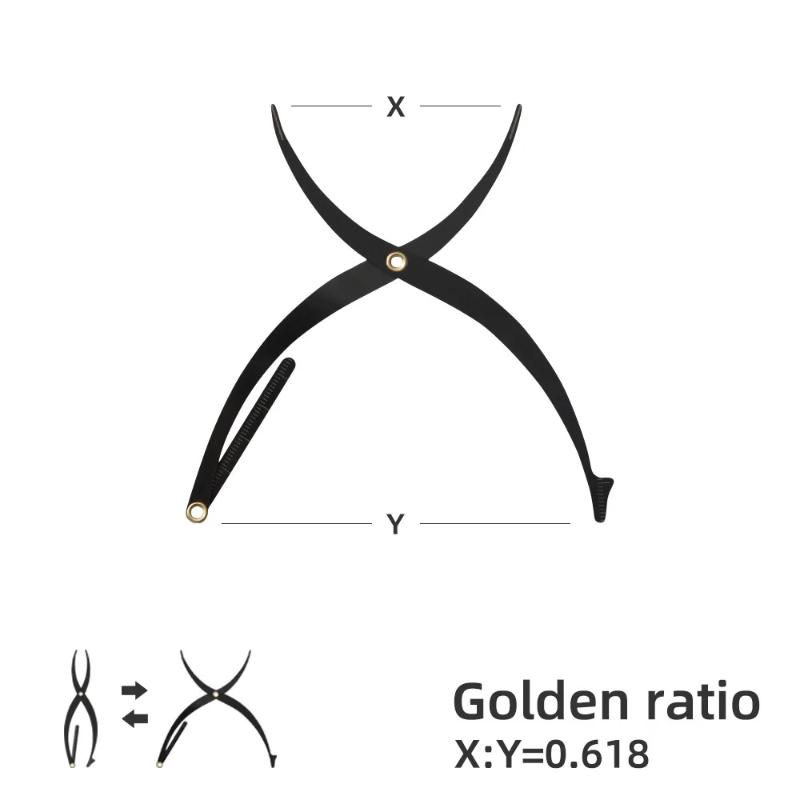 1 Pcs Black Gold Silver Proportional Stainless Steel Ruler Eyebrow Stencils Golden Ratio Measure Microblading Positioning Tool