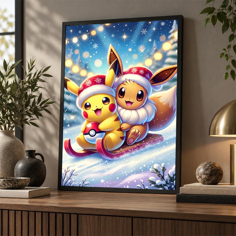 5D Diamond Painting Pikachu Eevee DIY Full Drill Diamond Art Kit Home Decoration