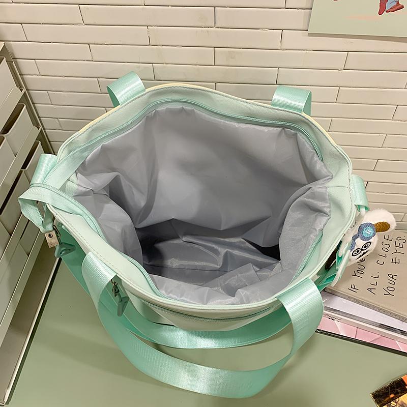 College Contrast Color Stitching Shoulder Bag Women's Lightweight Crossbody Bag Student Class Bag