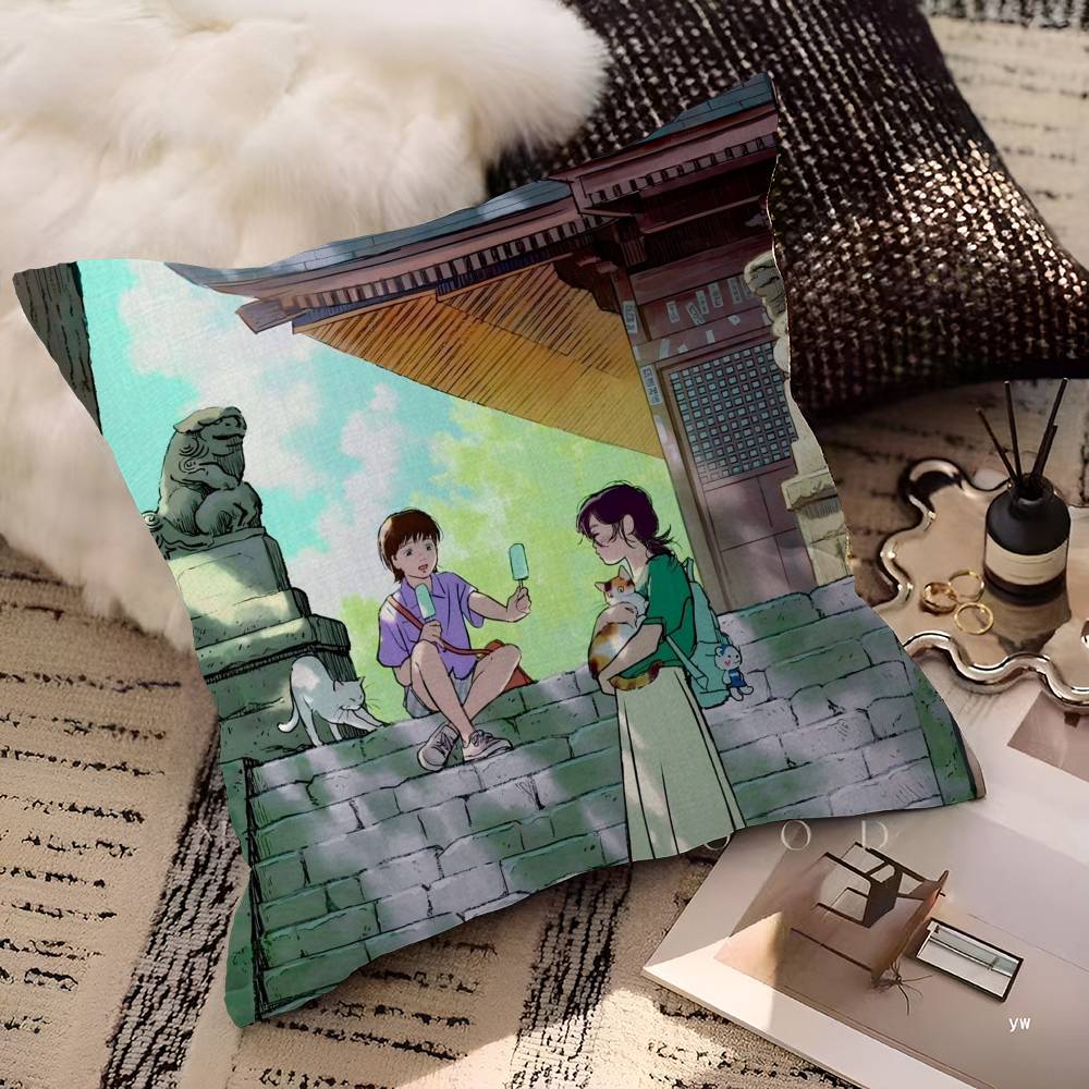 Anime Look Back Cushion Cover Car Throw Pillow Case For Sofa Car Christmas Gift 40x40cm 45x45cm