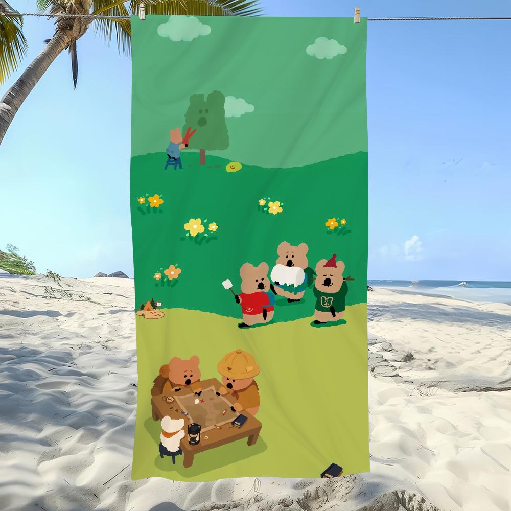 Korea D-Dinotaeng Cute Quokka Towel Soft Pool Gift For Travel Gym Shower Camping Quick Dry Sports Large Beach Towel W30*H60(CM)