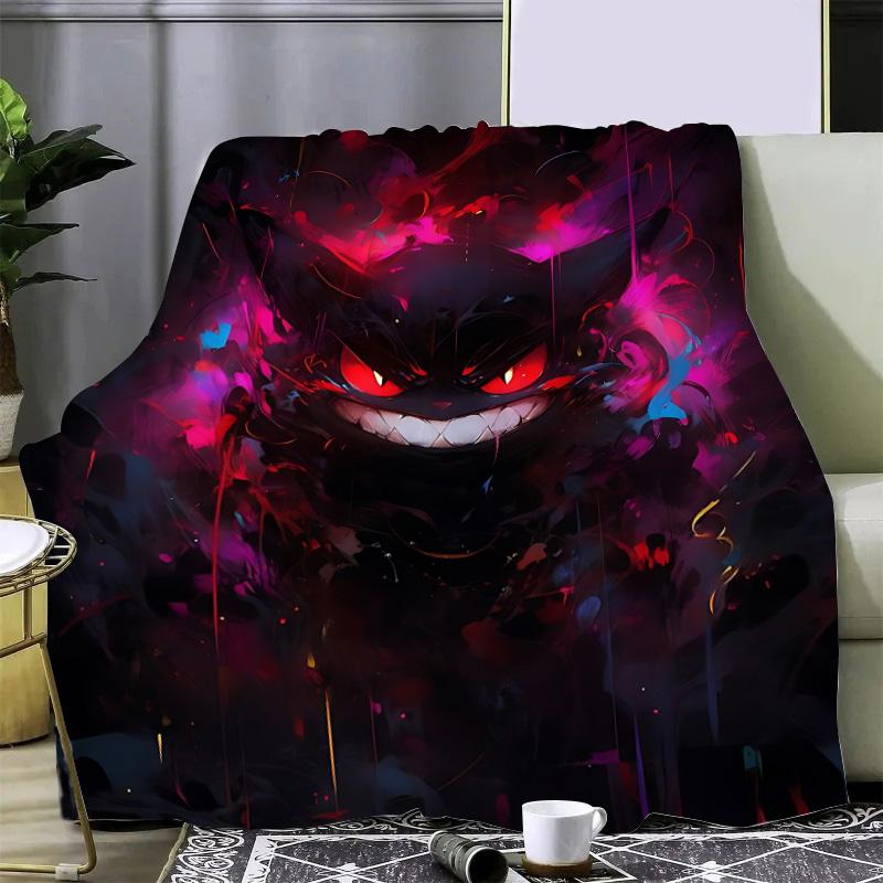 Anime Pokemon Gengar Printed Blanket Picnic Blankets Warm Blanket Soft and Comfortable Blanket Home Travel Birthday Gift
