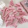 UXSL New Sweet Pink Series Hair Claw Acrylic Hairpin Geometry Barrette Crab Hair Clips Headwear for Womens Girl Hair Accessories