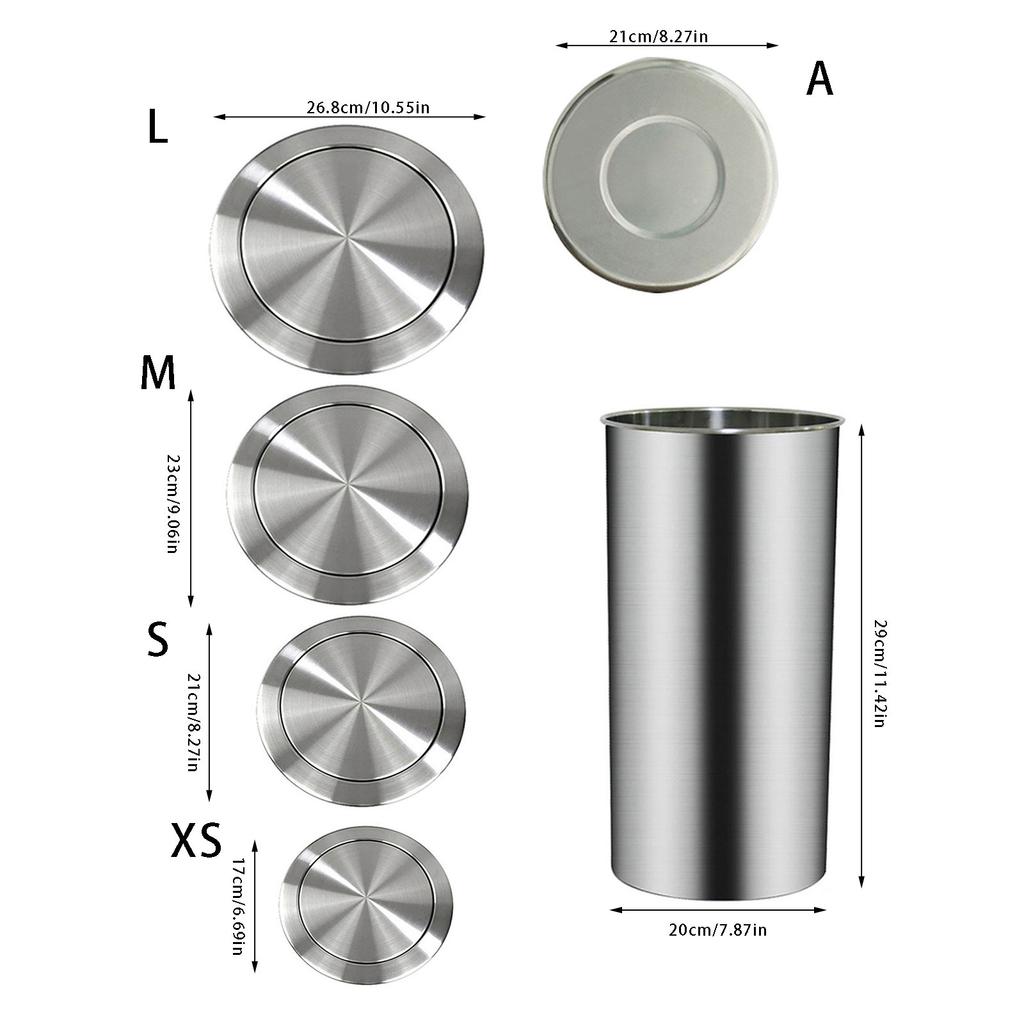 Rotating Lid Trash Can For Recessed Installation Kitchen Bathroom Application Countertop Waste Bucket for Odor Control