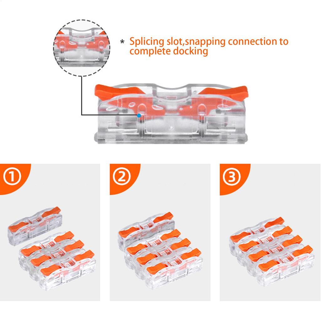 Inline Splicing Connector Inline Wire Connector Lever 1 to 1 Quick Conductor Combination Compact Splicing Wire Connectors