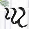 Black S-shaped Hook, Metal Hook for Closet, Large, Medium and Small Sizes, S-shaped Household Storage Hook for Kitchen