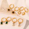 Korean Version of Personalized Ins Earrings Women's Versatile Face Trim Ring Pendant Earrings Titanium Steel Gold-plated