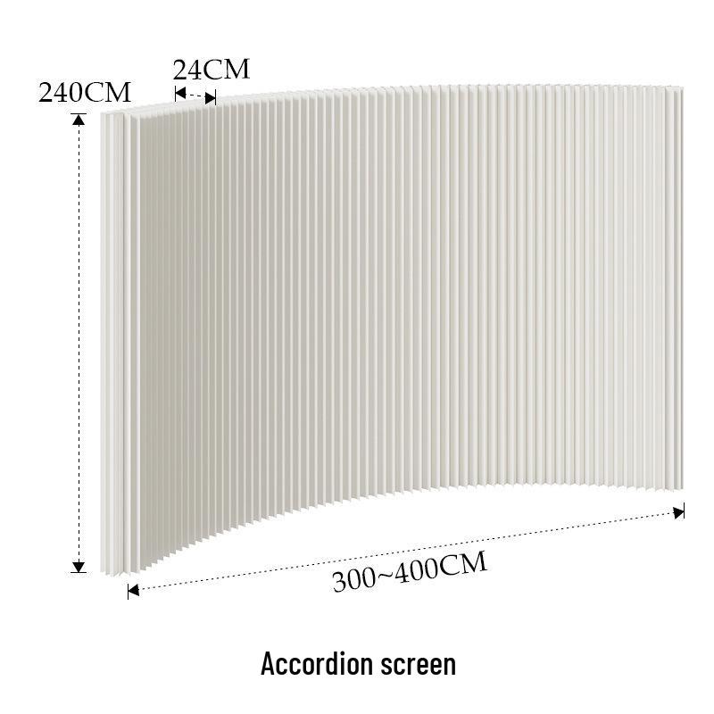 18-Panel Curved Folding Screen Divider – Japanese Style Retractable Wall for Live Broadcasts