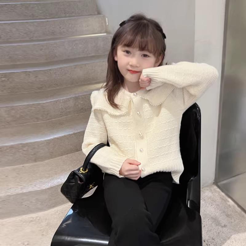 Girls' Autumn Korean-Inspired Elegant Knit Tops