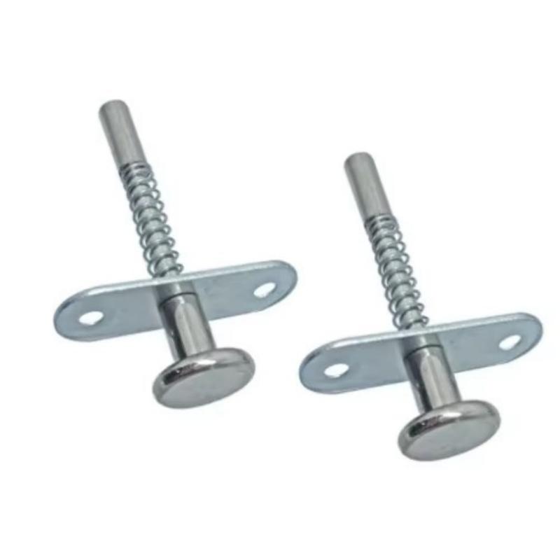 2-Piece Set Spring-Loaded Stainless Steel 6mm Head Door Raising Adjustment Rod Locks Hardware for Doors