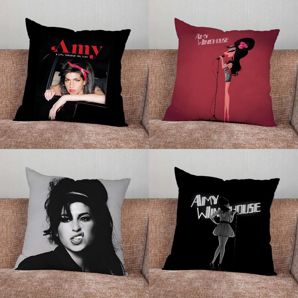 Singer Amy W-Winehouse Pillow Case For Home Bedroom Car Office Decoration Living Room Sofa Cushion Cover Suitable