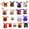 Halloween Candy Bags 48 Pcs Bags, Kids Trick or Treat Goodie Cute Rabbit Decorative Pouches for Dessert Shops Ear Small Plastic Gift Cookie,
