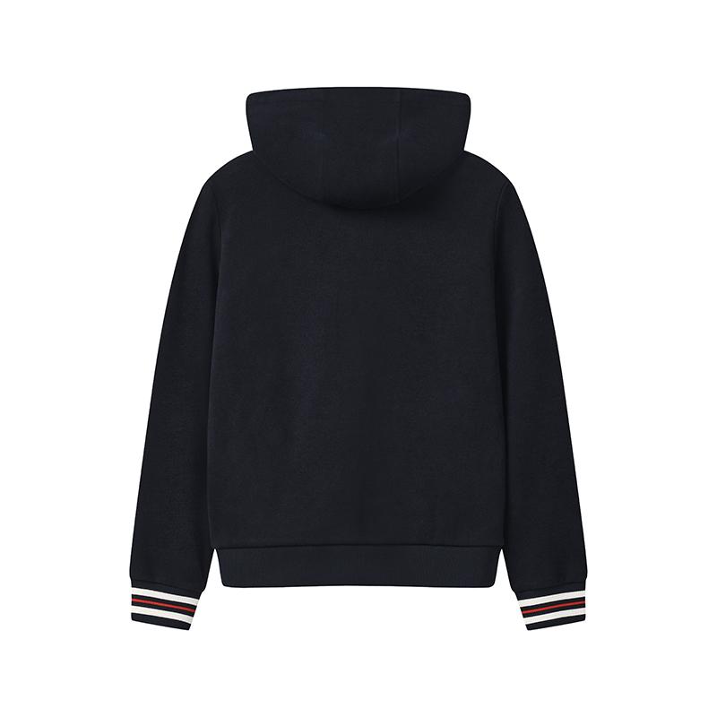 Fila Heritage Simple Classic Versatile Comfortable Structured Logo Knit Hoodie Women Hoodies Legendary-Blue F11W548201FNV