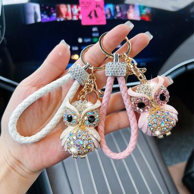 Kreativer Eulen-Autoschlüsselanhänger mit Persönlichkeit, modische, mit Diamanten besetzte Tasche, Anhänger, Schlüsselanhänger, kleiner Geschenkanhänger