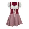 Beer Festival Costume Bavarian Women's Performance Costume Floral Print Square Neck Dress