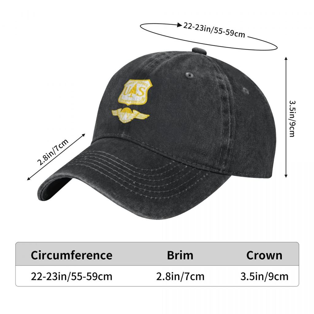 United States Forest Service Department Retro Denim Washed Baseball Caps Woman Cowboy Sunscreen Hat Rock Mens Snapback Cap