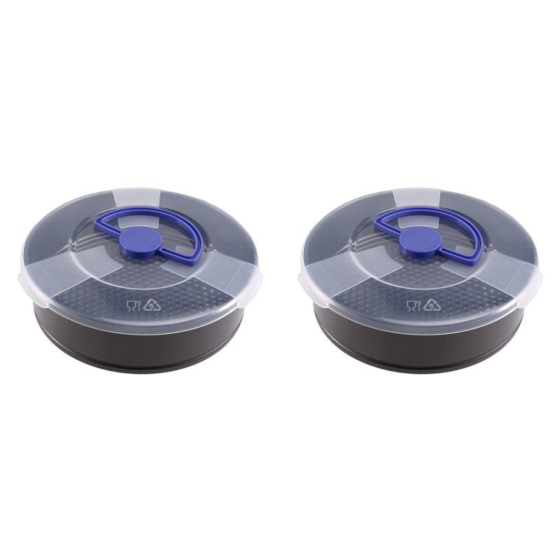 2X Springform Cake Tin, Round Springform Cake Tin, Non-Stick Cake Tin, Springform Pan With Lid And Removable Base чёрный