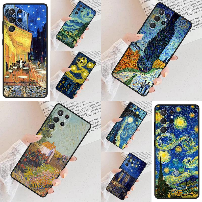 Paintings Starry Night Van Gogh Cell Phone Case for Samsung Galaxy S26 Ultra S25 S24 S23 S22 S21 S20 Note10 Cover
