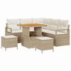 Garden Sofa Set with Cushions 8 Pcs Beige Poly Rattan