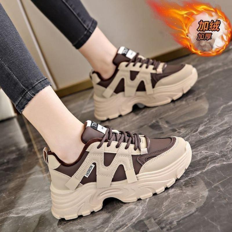 Premium sense velvet dad shoes women's new winter thick soft sole versatile cotton sneakers non-slip