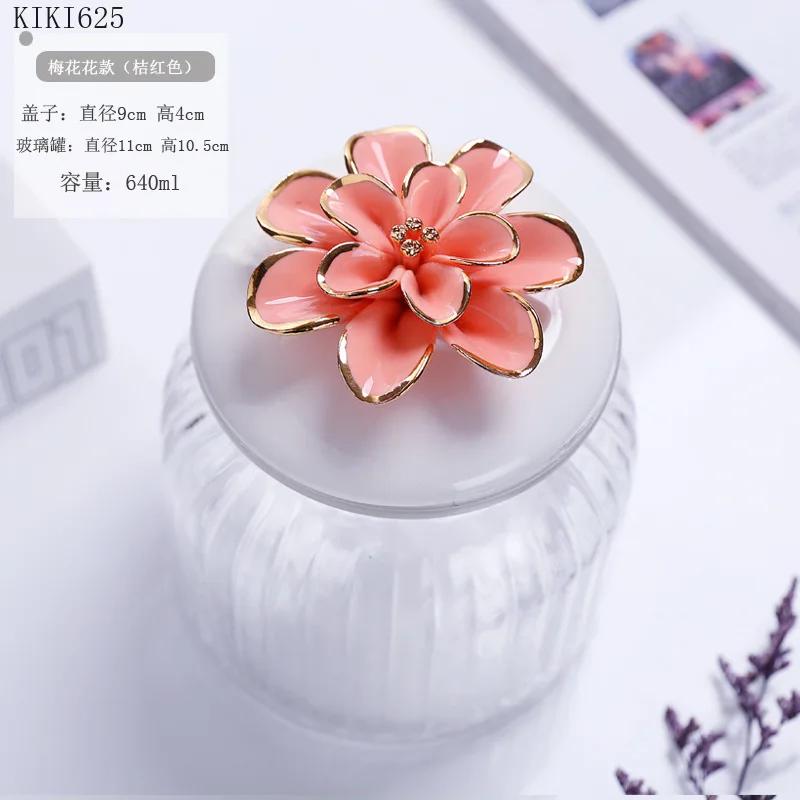 

Скандинавская золотая роспись, стеклянная герметичная банка с цветком, подарочная коробка для праздничной вечеринки, коробка для хранения мелких предметов и ювелирных изделий, настольное украшение для дома