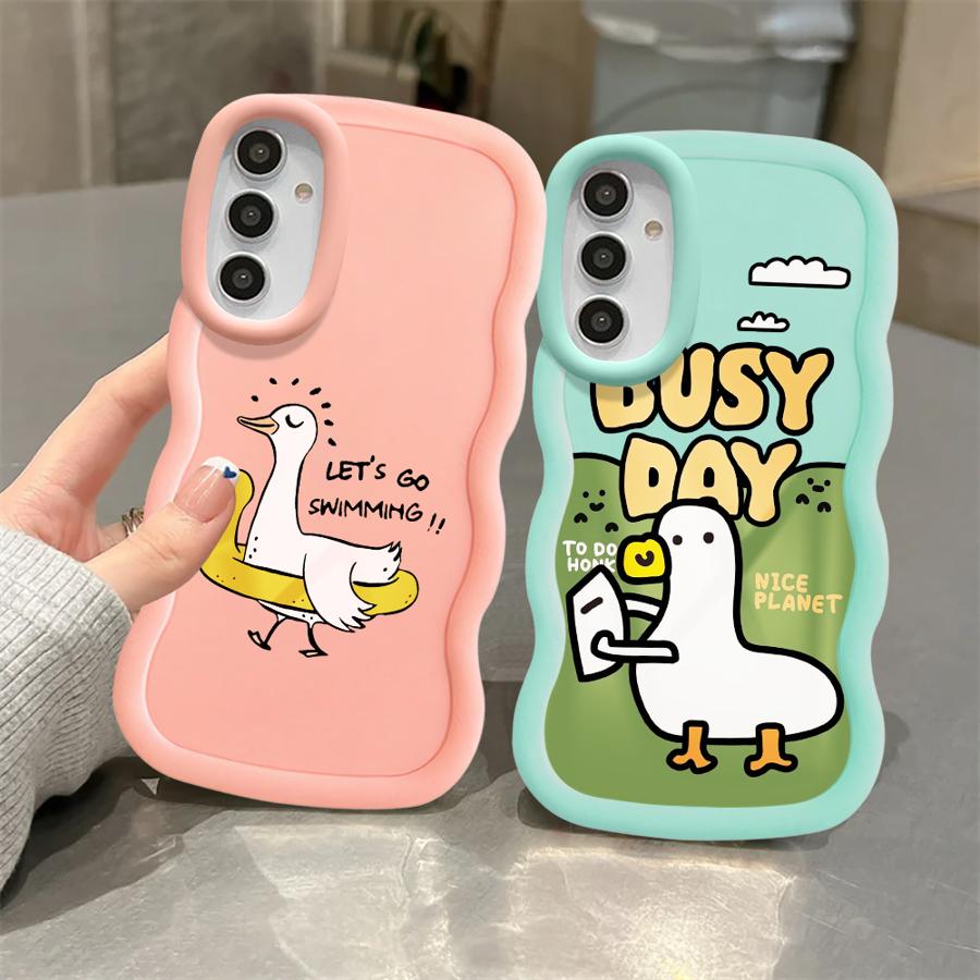 Soft Phone Cover Case for Samsung Galaxy A16 A52 A12 A13 A11 A21s A15 A14 A06 A04 A23 A05 A03 A33 A53 A22 Cartoon Duck