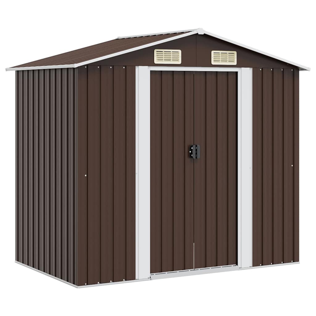 Gartenschuppen Braun 204x132x186 cm Stahl