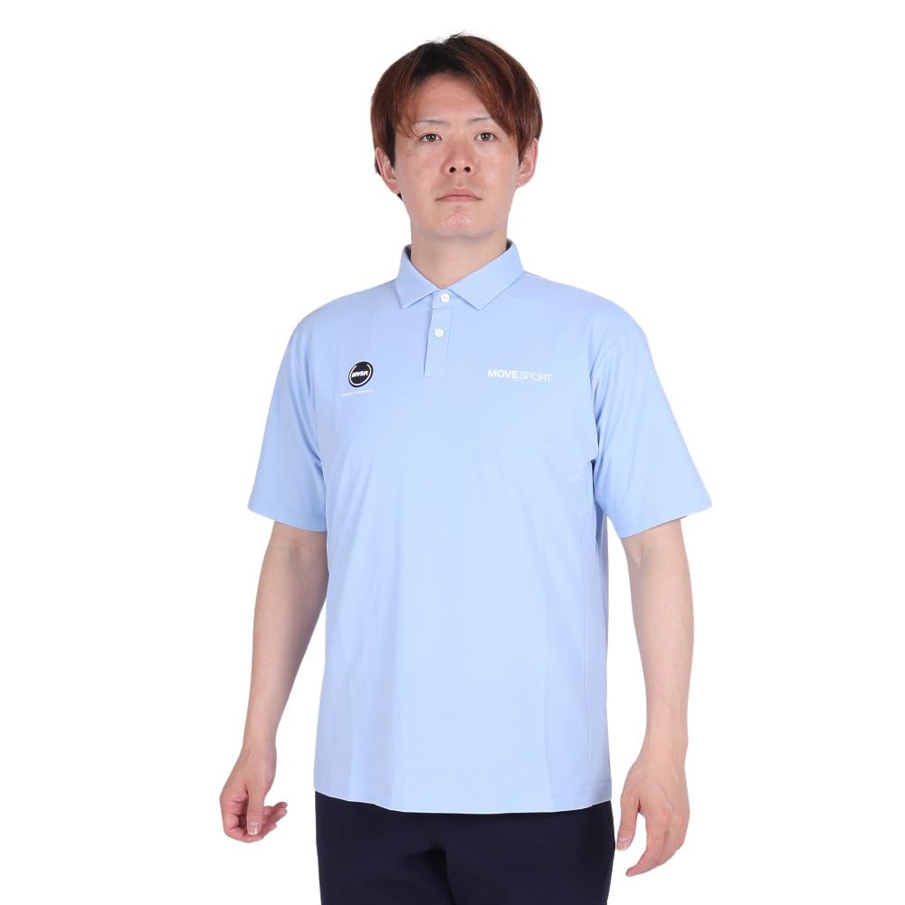 

Move Sports Descente DMMXJA70 SAM LL Short Sleeve Polo Shirt with Mini Pique Back UV Protection and UV Men s Logo, Stretch, Moisture-Wicking,