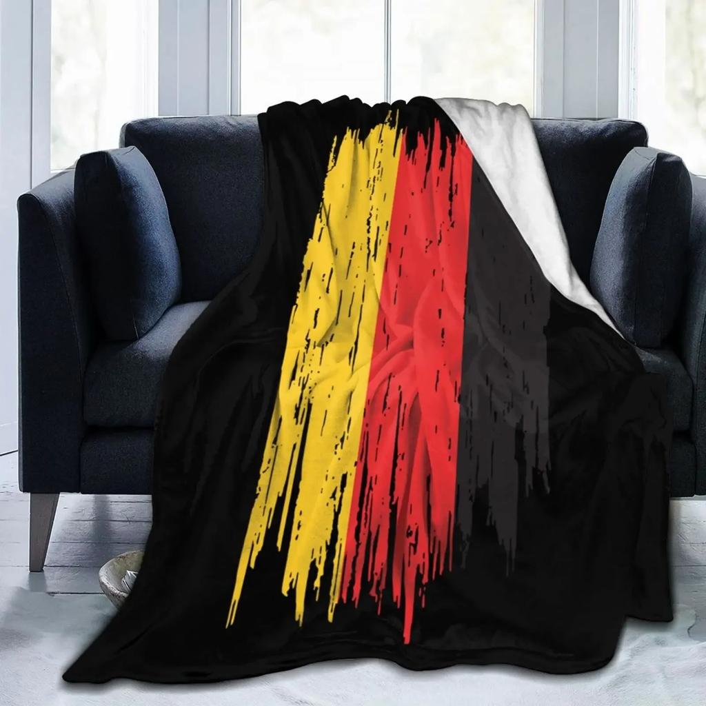 Deutsche Flagge Adler Flanell Fleece Decke Ultra Weich Gemütlich Warm Überwurf Leichte Decke Mikrofleece Decke für Zuhause Geschenke