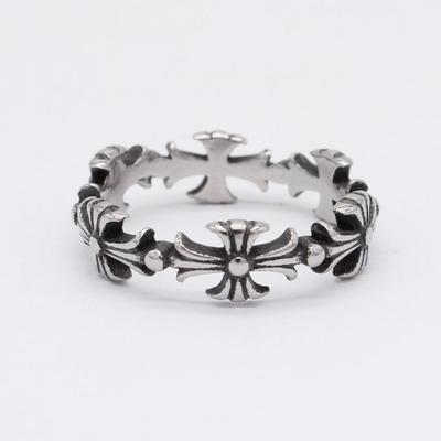 Europe  Personalized Retro Cross Men's Titanium Steel Ring Finger Ring