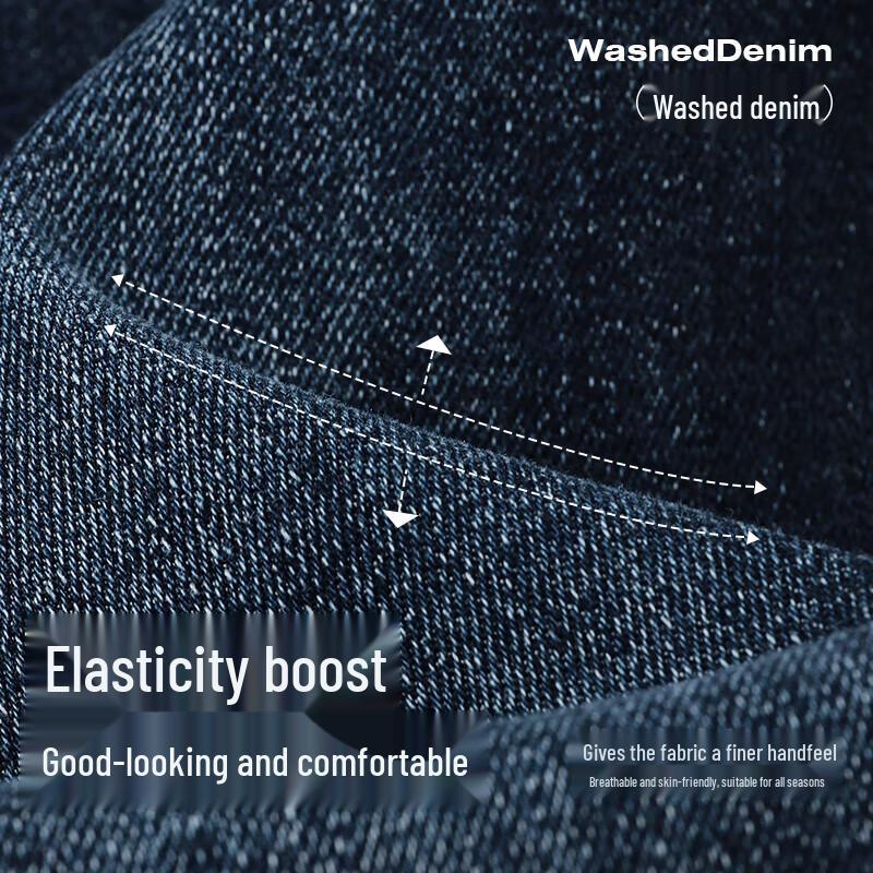 Septwolves Men's Washed Stretch Straight-Leg Jeans