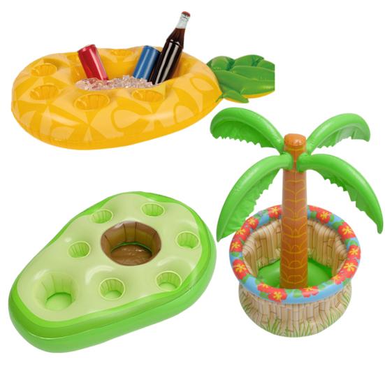 Inflatable Drink Holder Avocado Pineapple Drink Floaties Summer Coconut Tree Pool Beach Swimming Pool Parties Floating