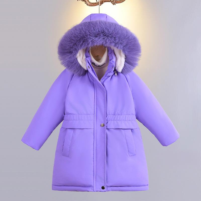 Children's Fashionable Cotton-padded Clothes with Fleece and Thickened Cotton-padded Jackets, Girls' Casual Down Cotton-padded Clothes