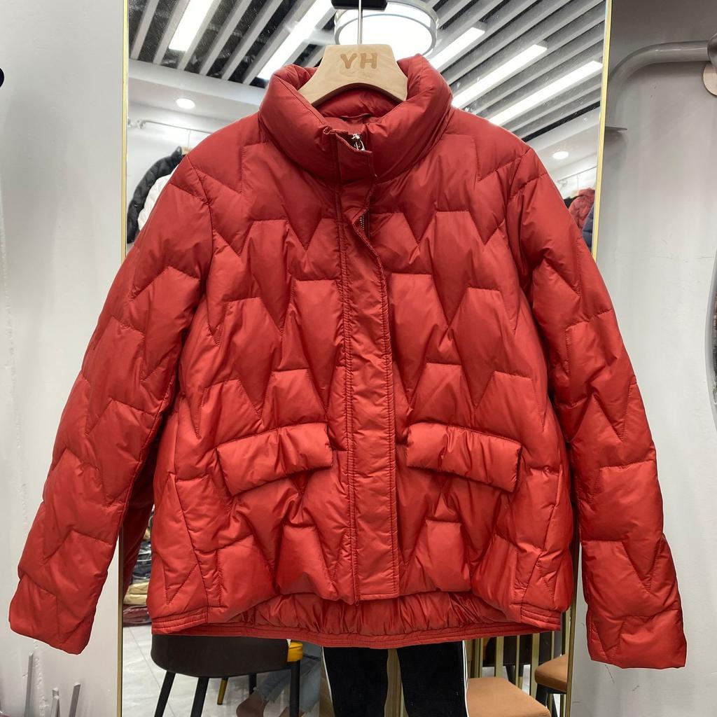Short down jacket women's autumn new small top stand-up collar loose and thin versatile white duck down jacket trendy