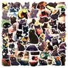 50 100Pcs Cute Black Cat Stickers Laptop Phone Case Notebook Scrapbooking Car Vinyl Waterproof Cartoon Cats Decal Kids Gift Toy