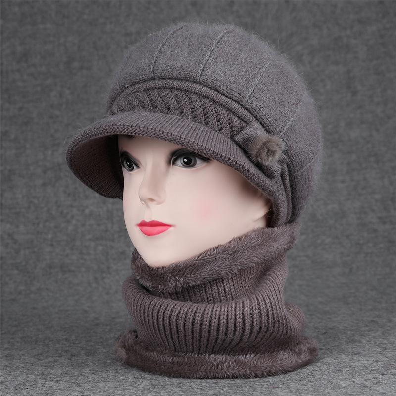 Hat Female God Mother Knitted Wool Hat Grandma Piled Thick Warm Elderly Cold Cotton Hat