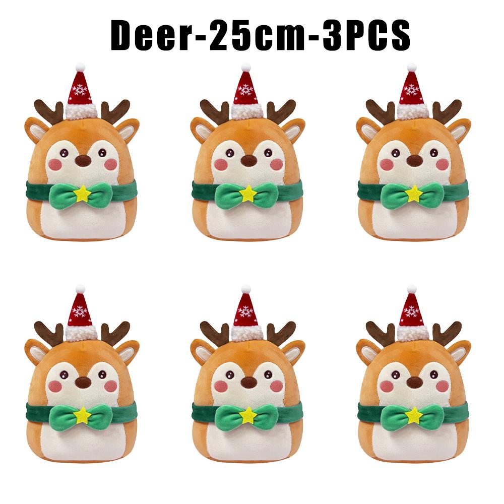 1/3/6PCS Santa Snowman Reindeer Plush Pillow Toys Capybara Stuffed Animal Christmas Home Decor Gifts