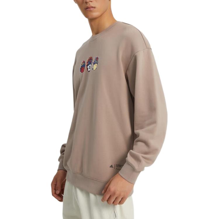 adidas Sweatshirts Unisex Brown Crew Neck Moderate Regular IB2775