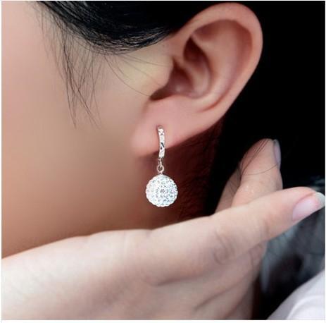 2021 925 Silver Jewelry Flashing Round Hoop Earrings for Women