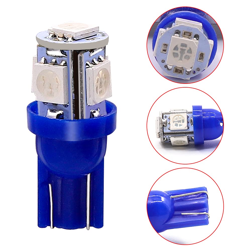 Aoling T10 LED Bulb, Blue and Blue High Brightness 5SMD Explosion License Lamp Room