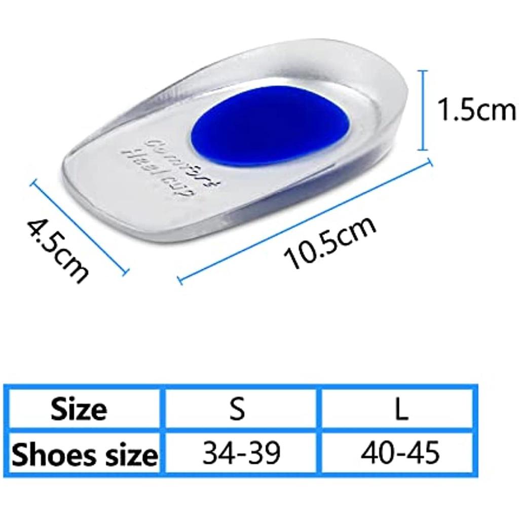 3 Pairs Gel Booster Calcaneenne Pain Pain Feet Sole Heel Plantary Orthopaedic Cushion for Man and Woman (S Blue)