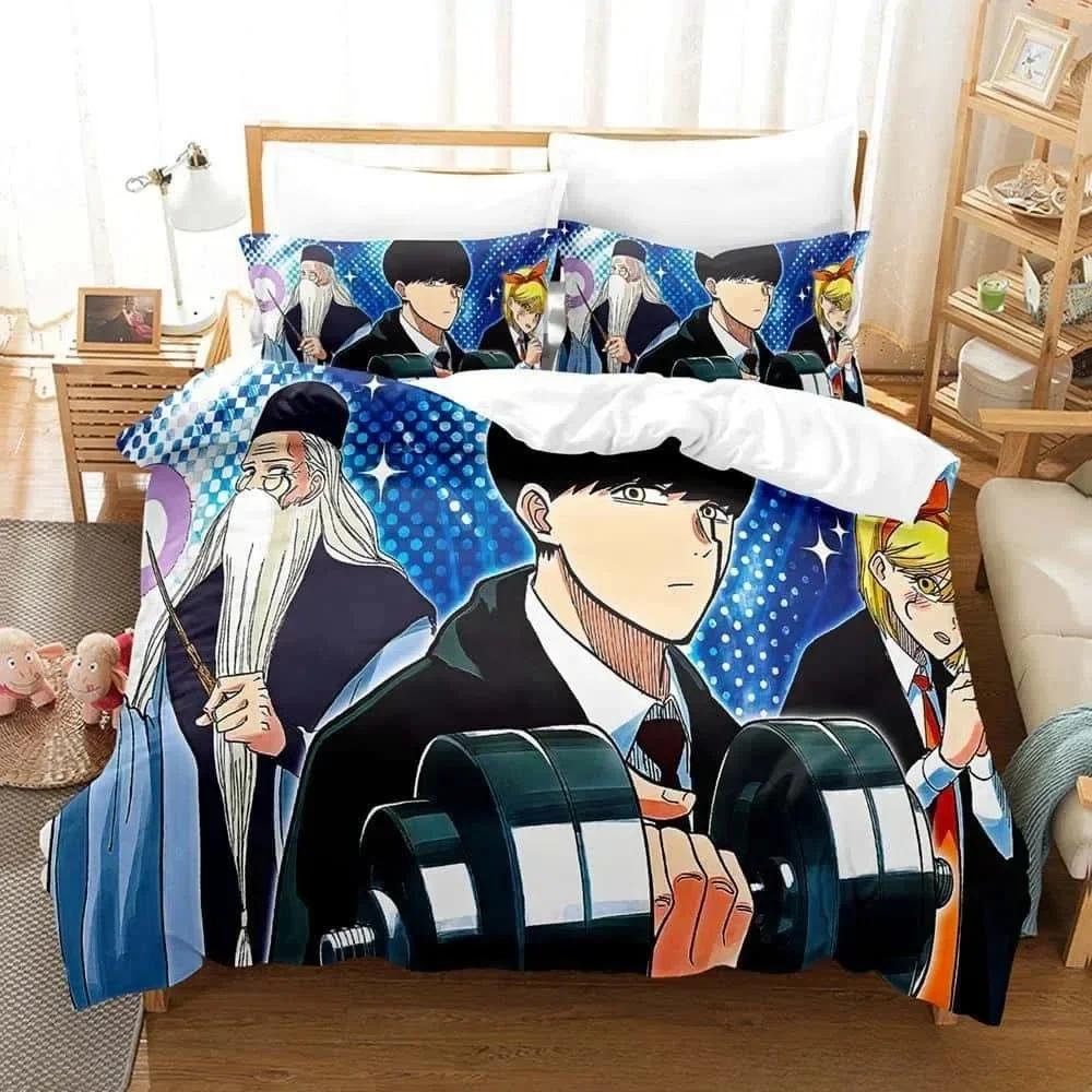 3D tisk Anime Mashle Kouzla a svaly Povlečení Jednolůžko Twin Plné Královské Velikost Postele Dospělý Dítě Ložnice Povlak na přikrývku Sady