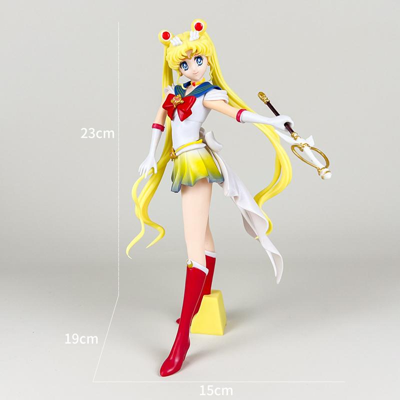 Non-Toxic Sailor Moon Figure Anime Cartoon Jupiter Makoto Venus Minako Tsukino Rabbit Doll Toy Little Princess Cake Decoration Ornaments