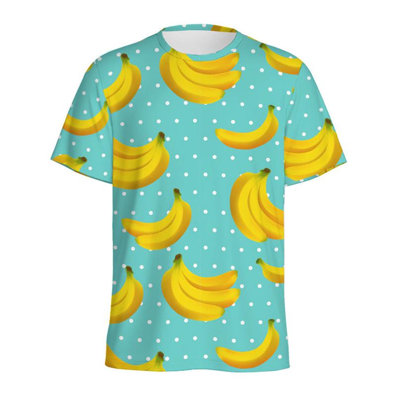 Aloha Banana 3d Printed T-shirt For Men Fashion Casual Short Sleeve Tops Summer Fruits Graphic Tees Kids Y2k Cartoon T Shirts