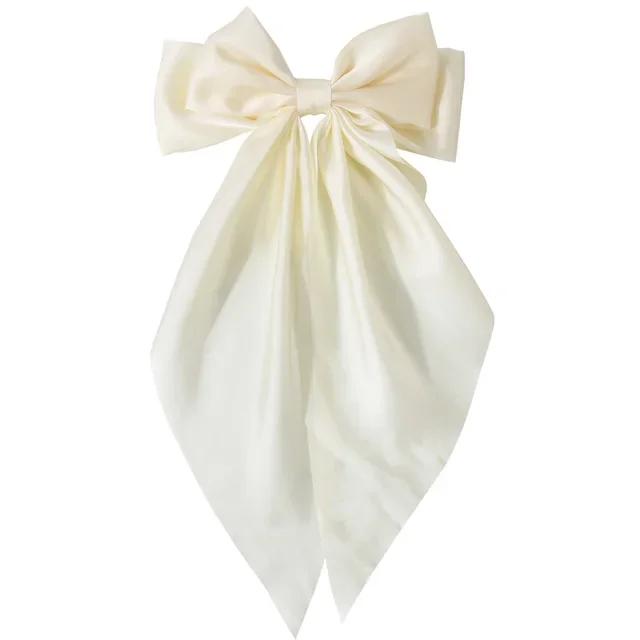 New Elegant Bow Ribbon Hair Clip Women Fashion Solid Bowknot Satin Hairpin Barrettes Girls Ponytail Clip Hair Accessories
