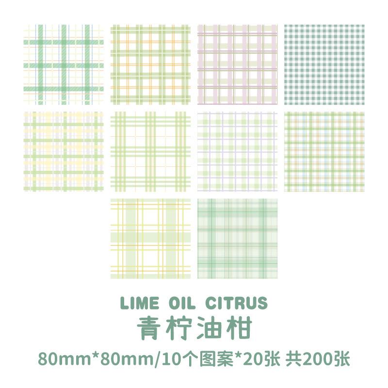 Fresh Plaid Pattern Dyed Memo Paper For Hand Account Diary Notes