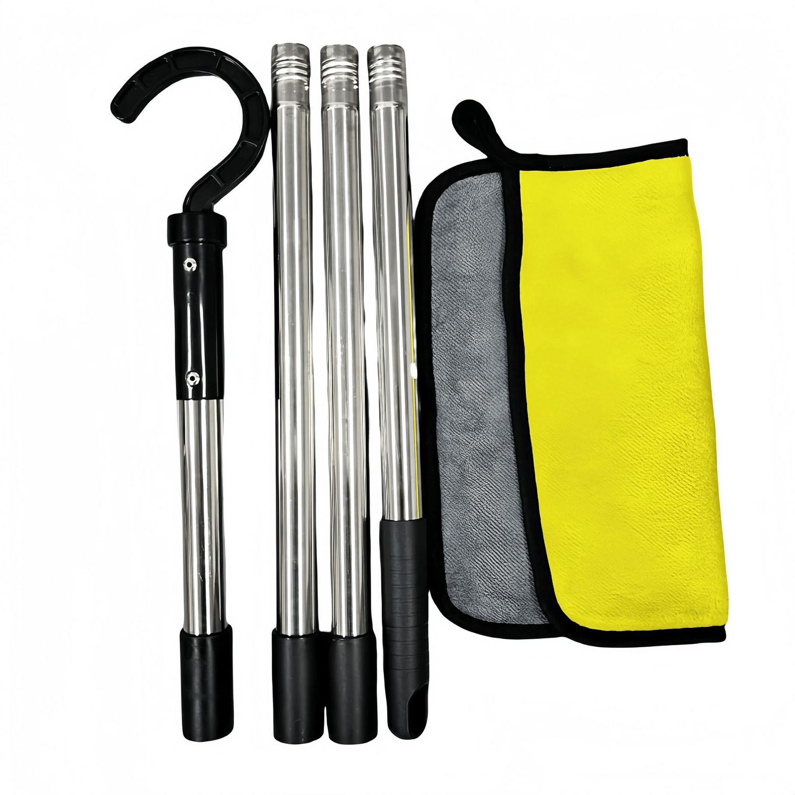 

Adjustable Pool Cleaning Hook Retractable Metal Pole Pool Retrieval Hook Pool Skimmer For Pool Maintenance 4PCS